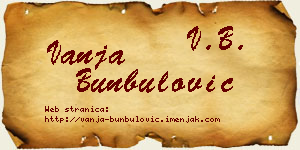 Vanja Bunbulović vizit kartica
